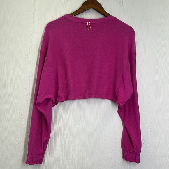 Free People - Movement Surfside Living Magenta Pink Cropped Overside Top Size XS - Picture 14 of 15